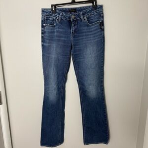 Silver Jeans Women’s 29/33 Suki Slim Boot Medium Wash Embellished 99% Cotton